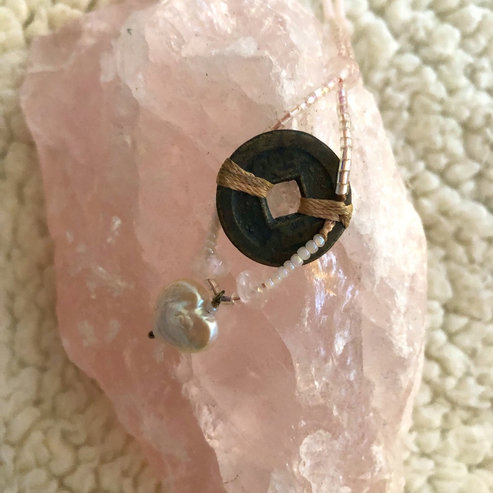 Love Heart Rose Quartz Energy Muse Necklace